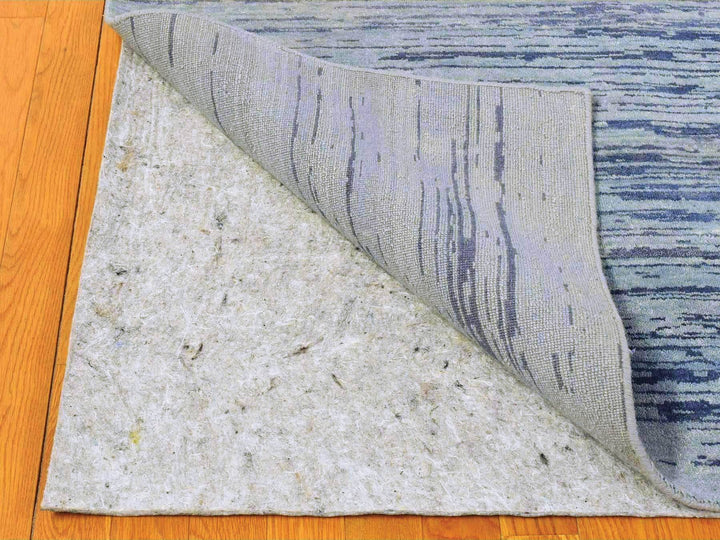 14'1" x 18'0" New Hand Knotted Blue Wool Rectangle Oriental Rug - MOA10266847