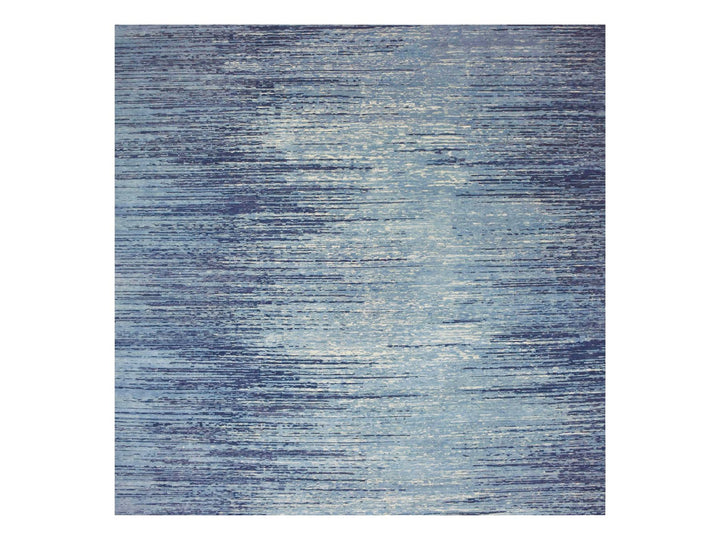 8'1" x 8'1" New Hand Knotted Blue Wool Square Oriental Rug - MOA10266851