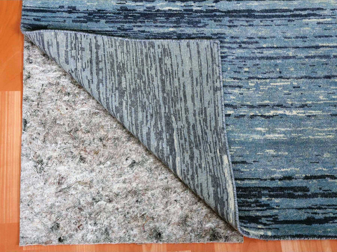 10'1" x 10'1" New Hand Knotted Blue Wool Square Oriental Rug - MOA10266852