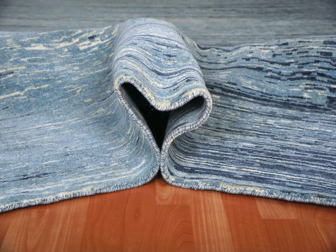 10'1" x 10'1" New Hand Knotted Blue Wool Square Oriental Rug - MOA10266852