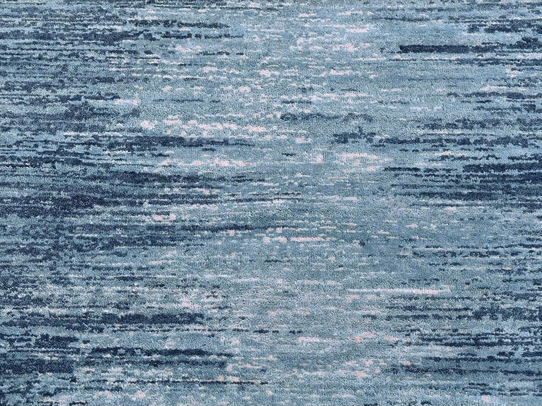 3'0" x 5'2" New Hand Knotted Blue Wool Rectangle Oriental Rug - MOA10266857