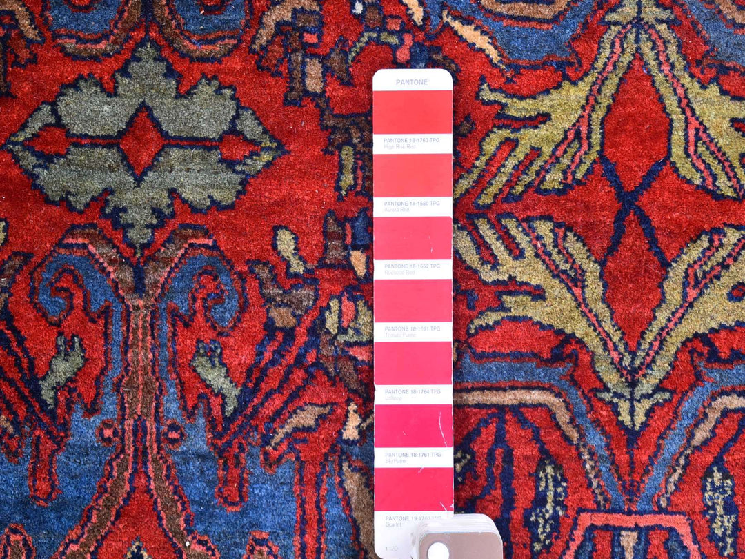 12'5" x 13'9" Vintage Hand Knotted Red Wool Rectangle Oriental Rug - MOA10266865