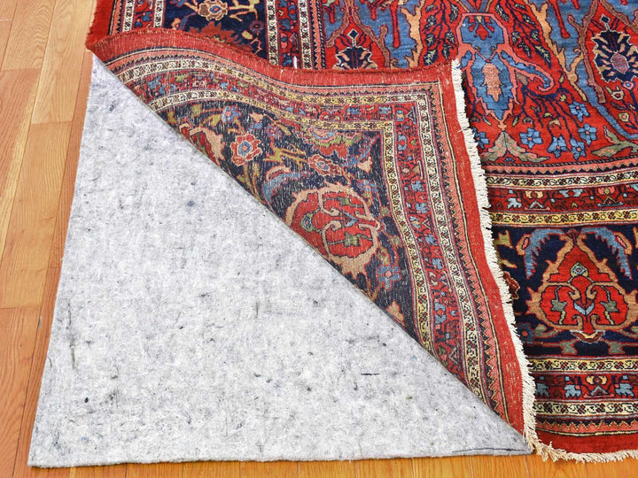 12'5" x 13'9" Vintage Hand Knotted Red Wool Rectangle Oriental Rug - MOA10266865