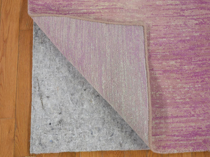 2'6" x 12'4" New Hand Knotted Pink Wool Runner Oriental Rug - MOA10266877