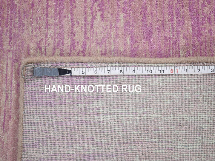 2'6" x 12'4" New Hand Knotted Pink Wool Runner Oriental Rug - MOA10266877