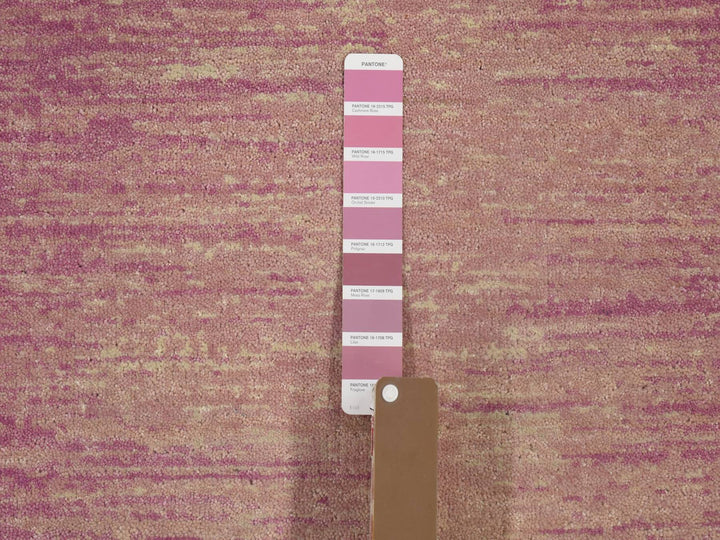 2'7" x 12'3" New Hand Knotted Pink Wool Runner Oriental Rug - MOA10266878