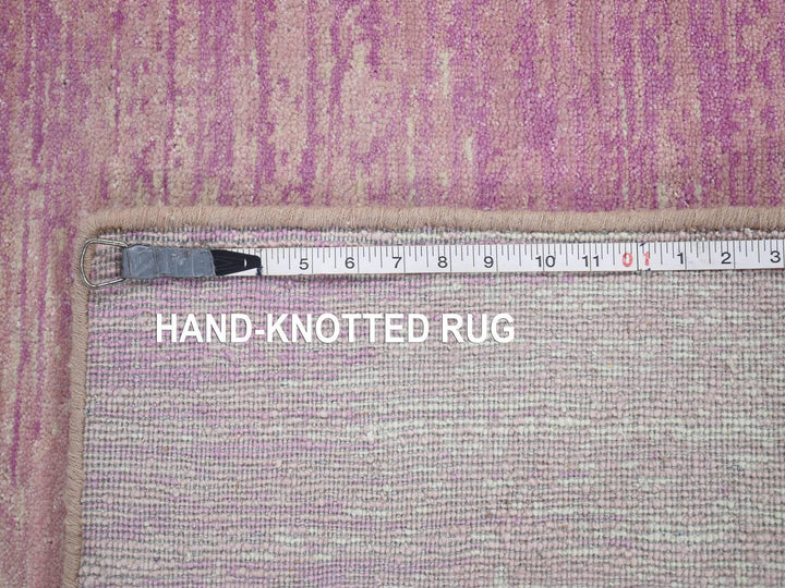 2'7" x 12'3" New Hand Knotted Pink Wool Runner Oriental Rug - MOA10266878