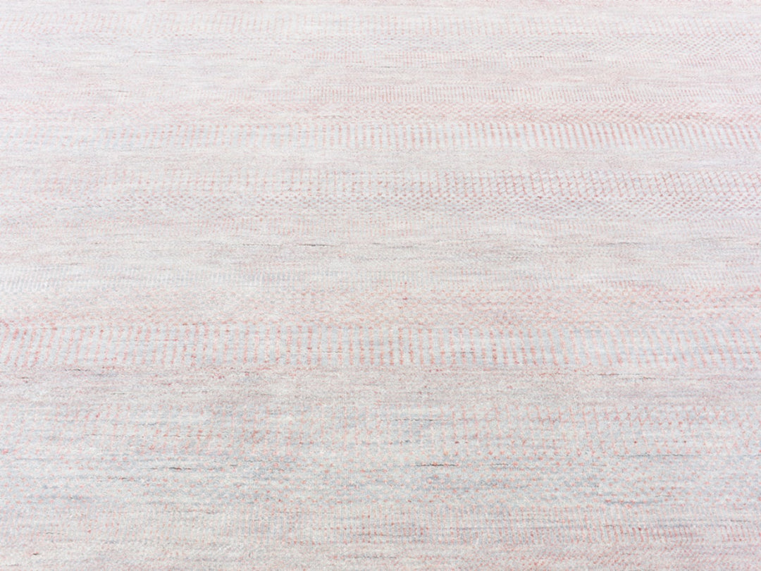 9'0" x 12'1" New Hand Knotted Pink Wool & Silk Rectangle Oriental Rug - MOA10266896