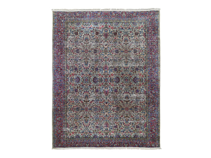 8'9" x 11'3" Vintage Hand Knotted Beige Wool Rectangle Oriental Rug - MOA10266949