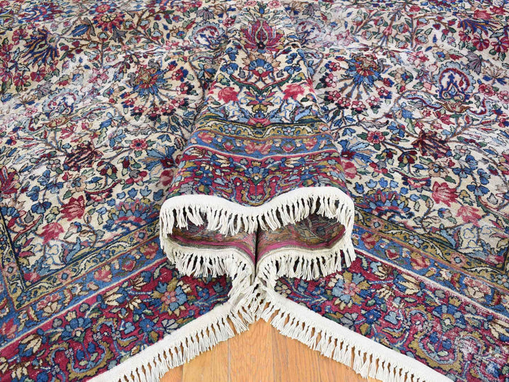 8'9" x 11'3" Vintage Hand Knotted Beige Wool Rectangle Oriental Rug - MOA10266949