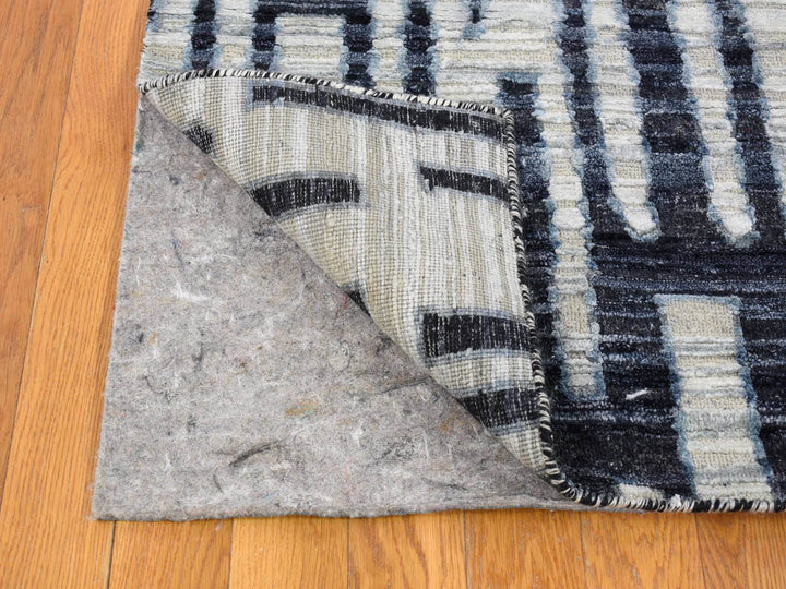 9'0" x 12'0" New Hand Knotted Ivory Wool & Silk Rectangle Oriental Rug - MOA10266955