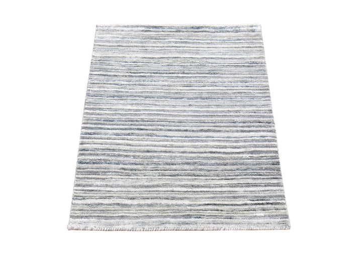 2'0" x 3'0" New Hand Knotted Ivory Wool & Pure Silk Rectangle Oriental Rug - MOA10266966