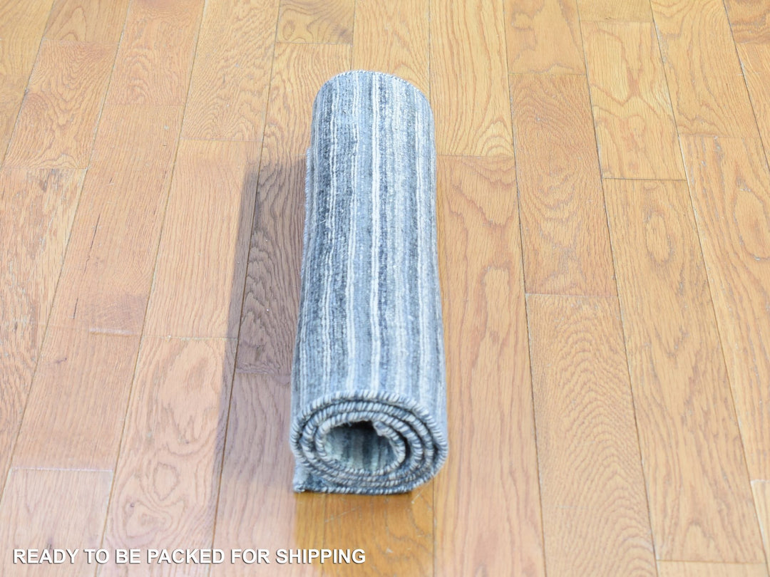 2'0" x 3'0" New Hand Knotted Ivory Wool & Pure Silk Rectangle Oriental Rug - MOA10266966