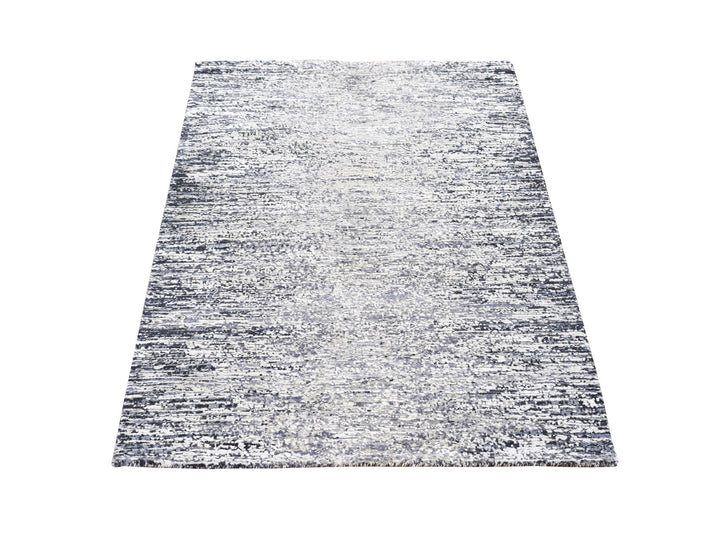 3'0" x 5'0" New Hand Knotted Black Wool & Silk Rectangle Oriental Rug - MOA10266967