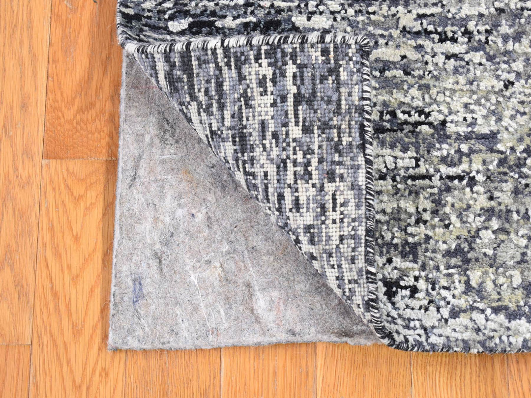 3'0" x 5'0" New Hand Knotted Black Wool & Silk Rectangle Oriental Rug - MOA10266967