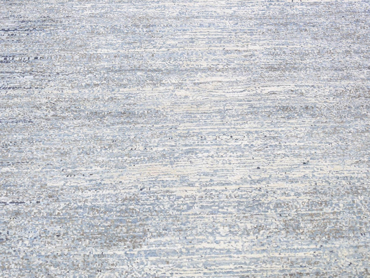 10'0" x 14'0" New Hand Knotted Blue Wool & Silk Rectangle Oriental Rug - MOA10266970