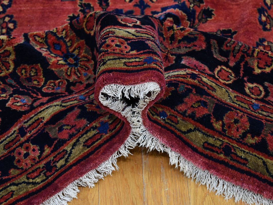 12'4" x 19'3" Vintage Hand Knotted Red Wool Rectangle Oriental Rug - MOA10266991