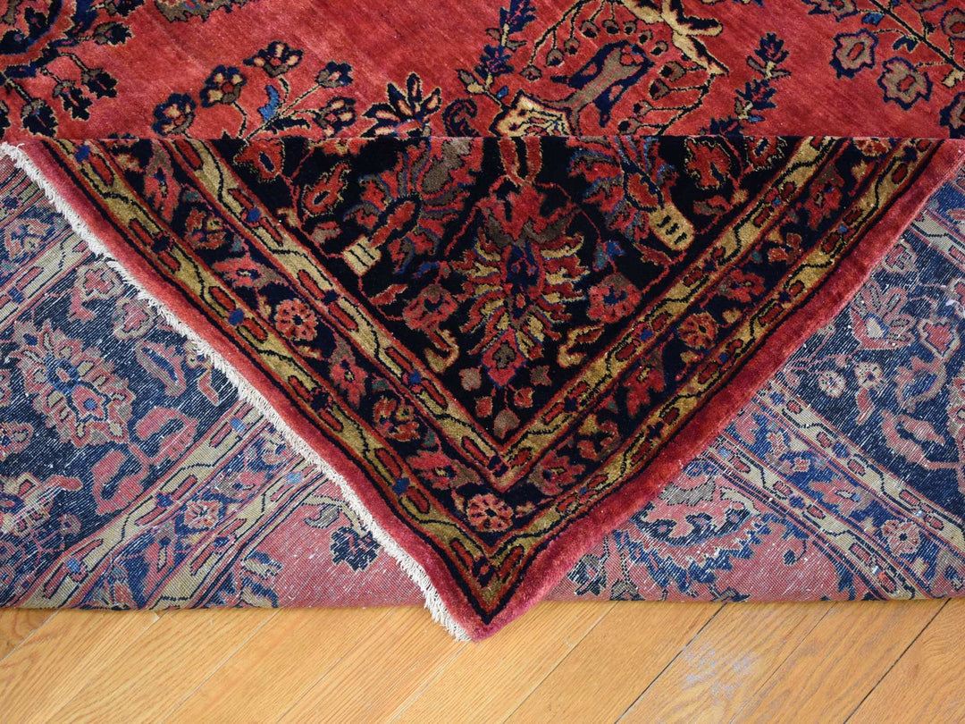 12'4" x 19'3" Vintage Hand Knotted Red Wool Rectangle Oriental Rug - MOA10266991