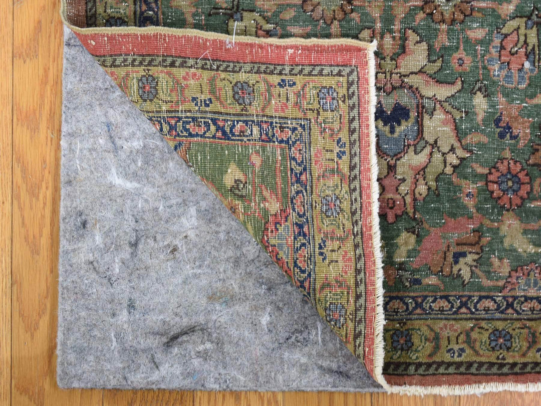 9'2" x 19'2" Vintage Hand Knotted Pink Wool Rectangle Oriental Rug - MOA10266995