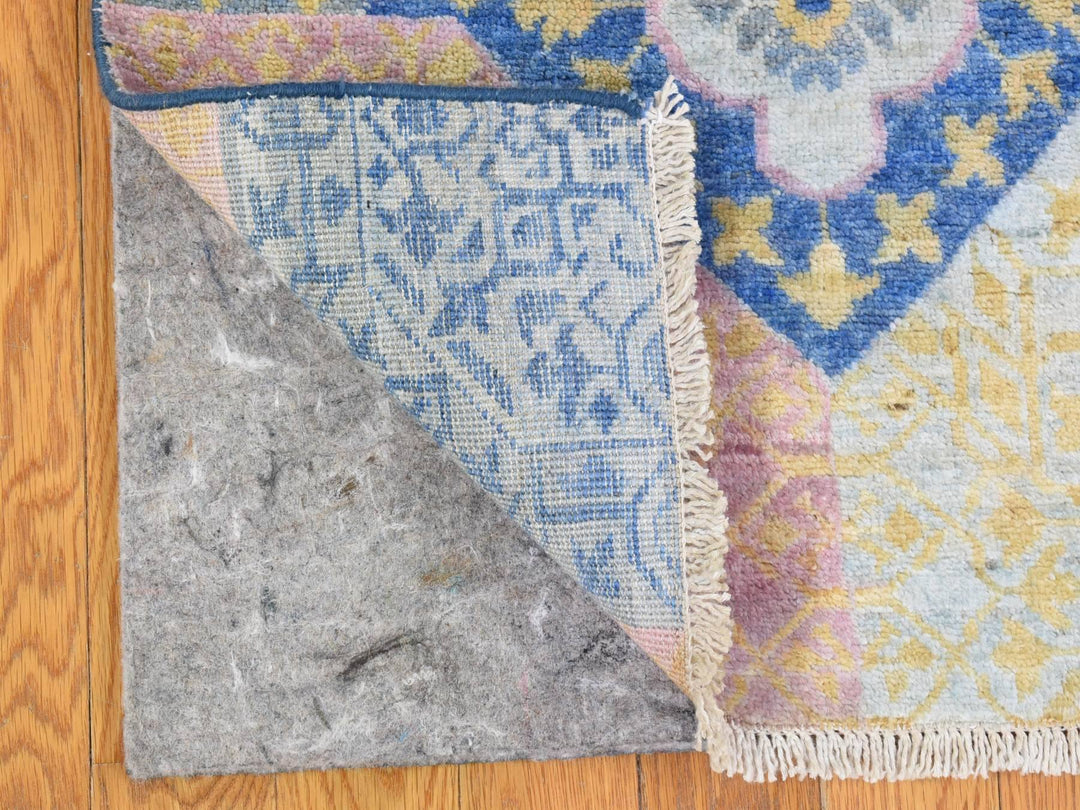 9'0" x 11'8" New Hand Knotted Blue Wool Rectangle Oriental Rug - MOA10266997
