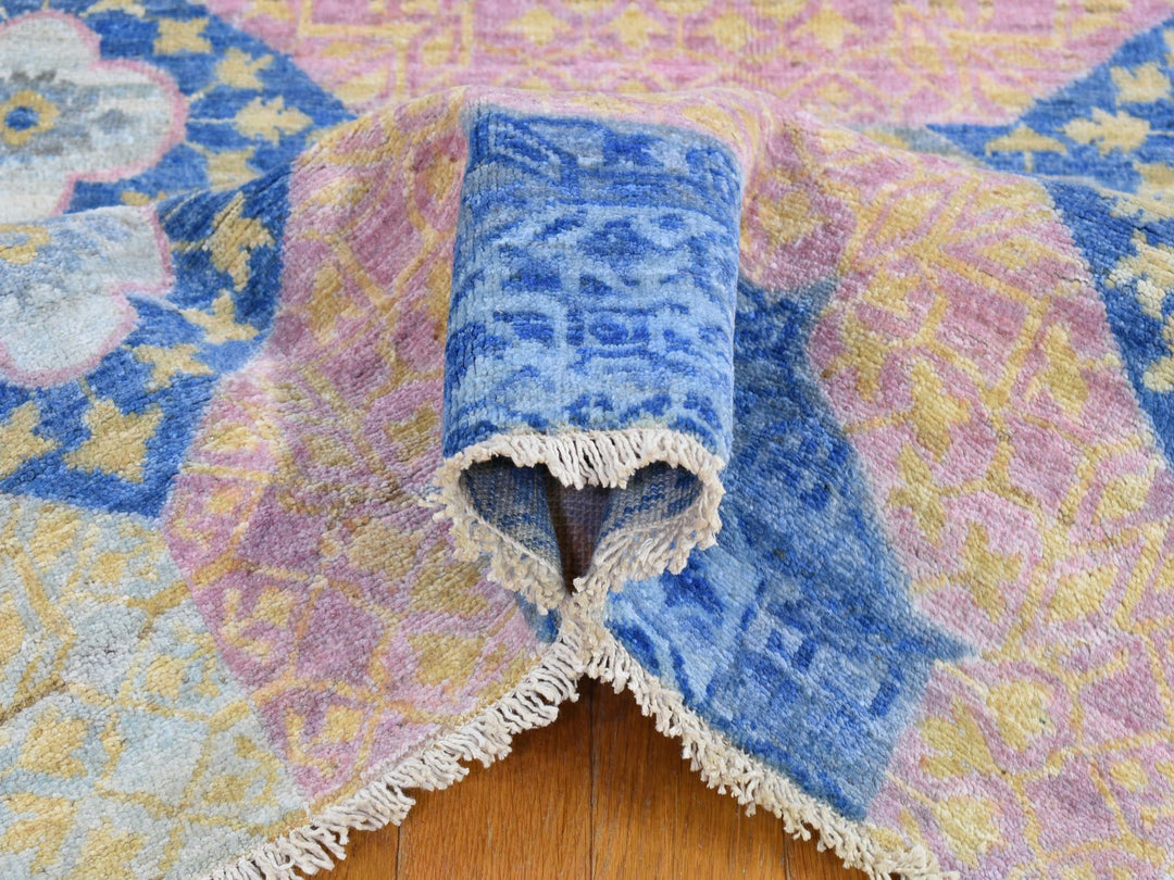 9'0" x 11'8" New Hand Knotted Blue Wool Rectangle Oriental Rug - MOA10266997