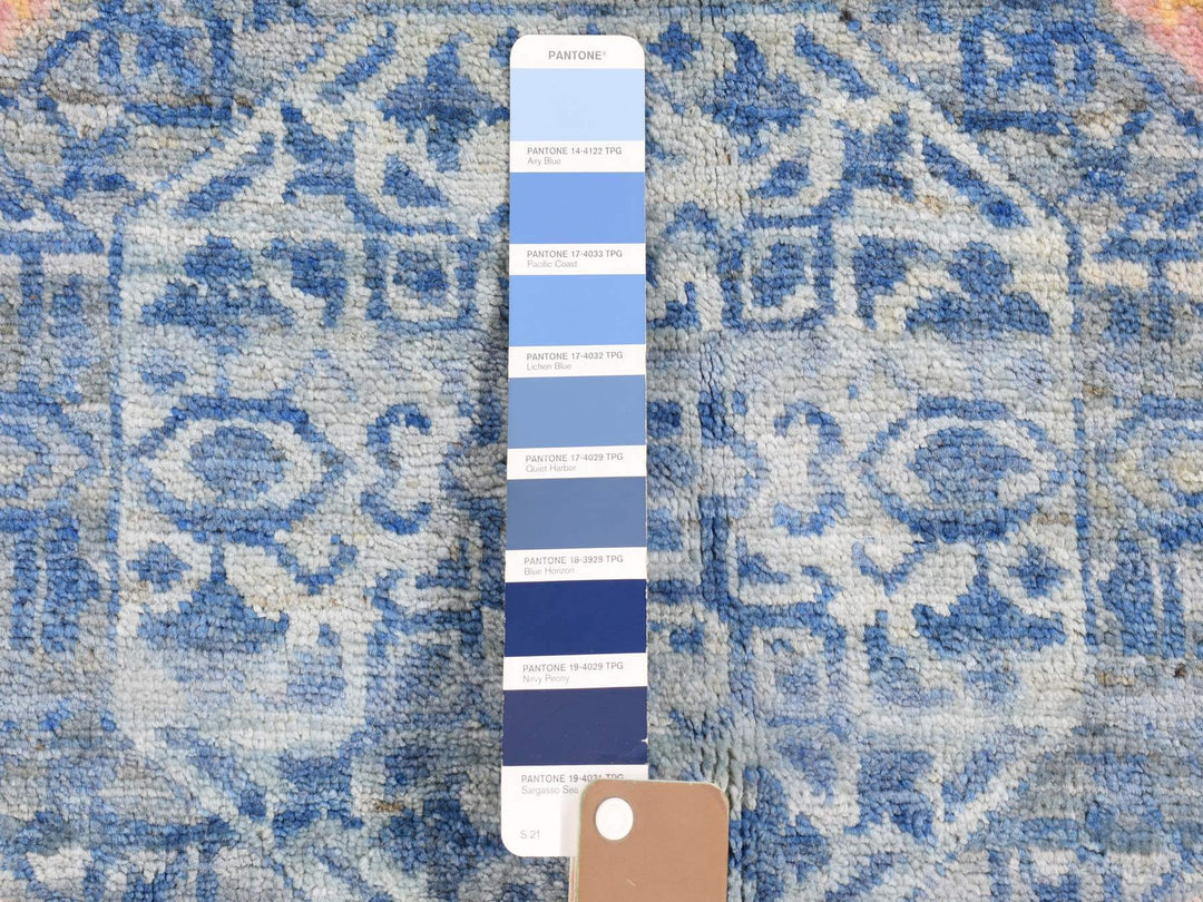 9'0" x 11'8" New Hand Knotted Blue Wool Rectangle Oriental Rug - MOA10266997