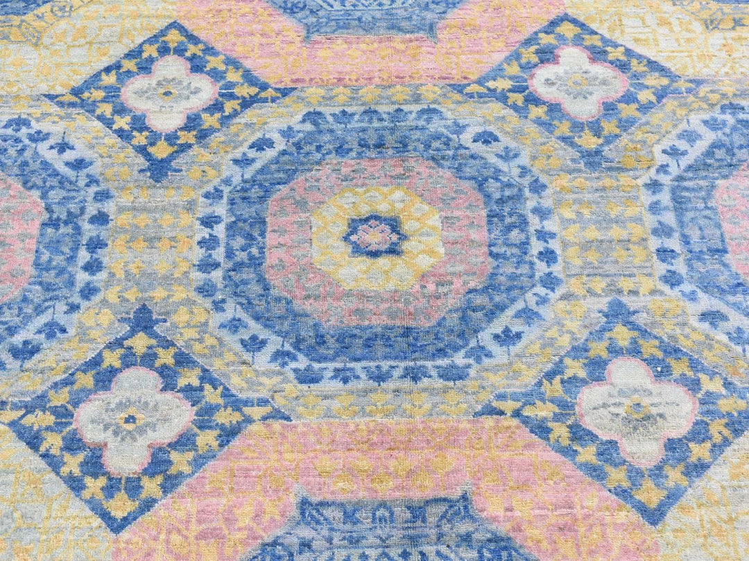 9'0" x 11'8" New Hand Knotted Blue Wool Rectangle Oriental Rug - MOA10266997