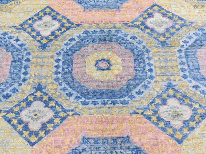 9'0" x 11'8" New Hand Knotted Blue Wool Rectangle Oriental Rug - MOA10266997