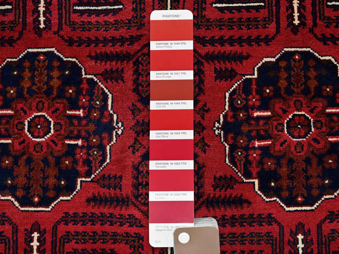 3'11" x 6'4" New Hand Knotted Red Wool Rectangle Oriental Rug - MOA102669