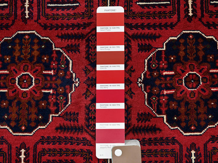 3'11" x 6'4" New Hand Knotted Red Wool Rectangle Oriental Rug - MOA102669