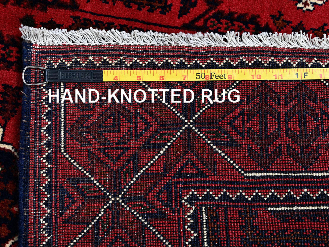 3'11" x 6'4" New Hand Knotted Red Wool Rectangle Oriental Rug - MOA102669