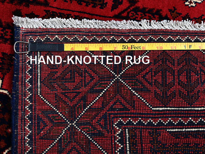 3'11" x 6'4" New Hand Knotted Red Wool Rectangle Oriental Rug - MOA102669
