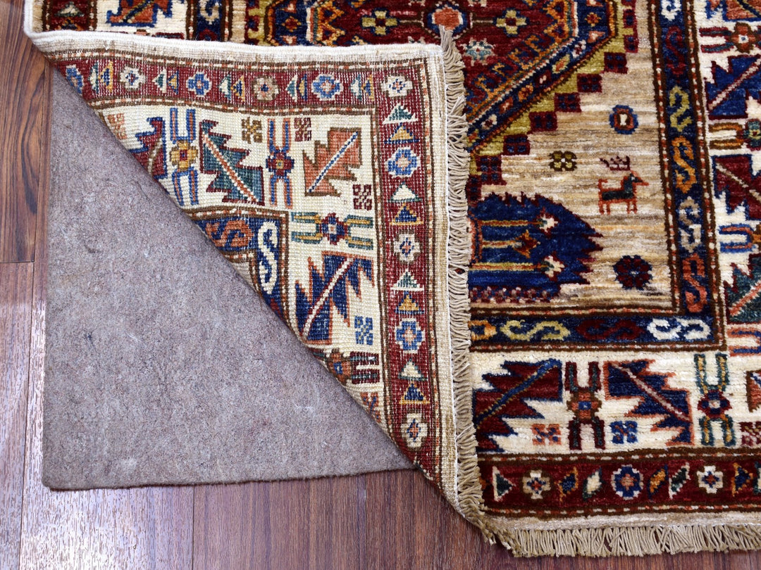 2'8" x 10'0" New Hand Knotted Beige Wool Runner Oriental Rug - MOA10267085