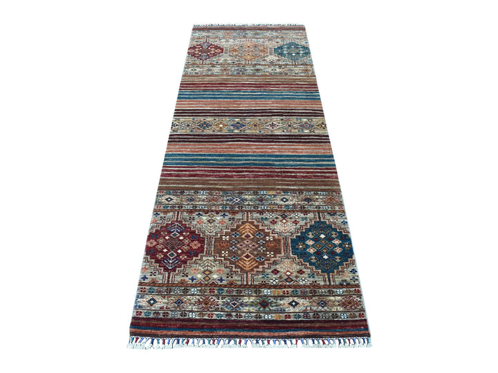 2'9" x 8'0" New Hand Knotted Brown Wool Runner Oriental Rug - MOA10267095
