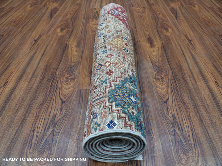 2'9" x 8'0" New Hand Knotted Brown Wool Runner Oriental Rug - MOA10267095