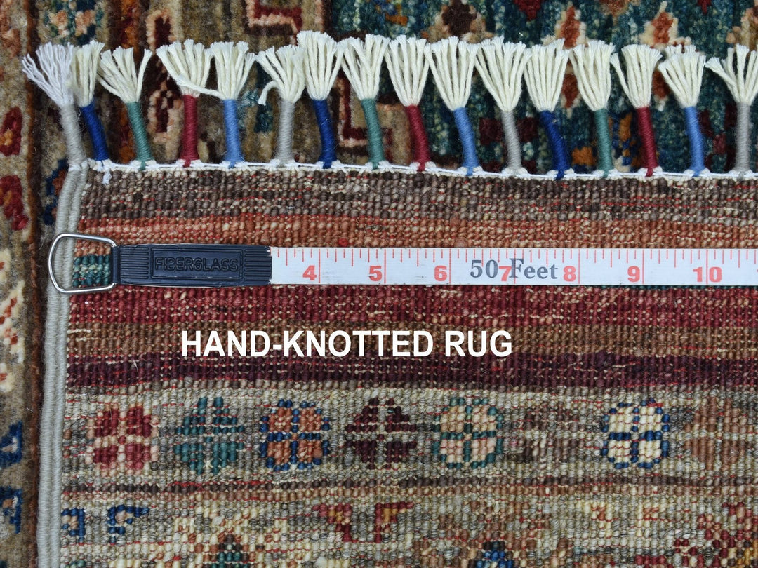 2'9" x 8'0" New Hand Knotted Grey Wool Runner Oriental Rug - MOA10267120