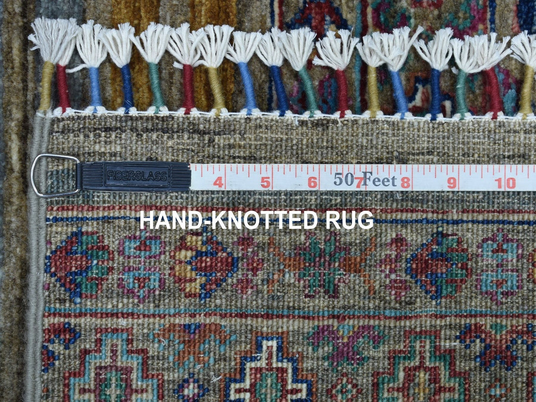 2'7" x 8'0" New Hand Knotted Grey Wool Runner Oriental Rug - MOA10267122