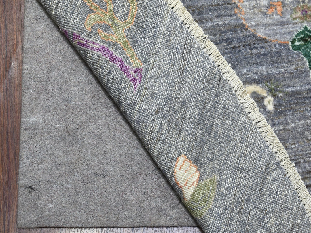 12'0" x 12'0" New Hand Knotted Grey Wool Round Oriental Rug - MOA10267159