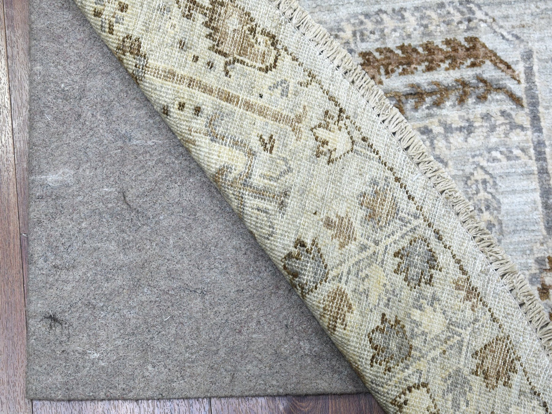 8'0" x 8'3" New Hand Knotted Grey Wool Round Oriental Rug - MOA10267163