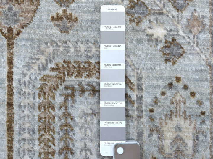 8'0" x 8'3" New Hand Knotted Grey Wool Round Oriental Rug - MOA10267163