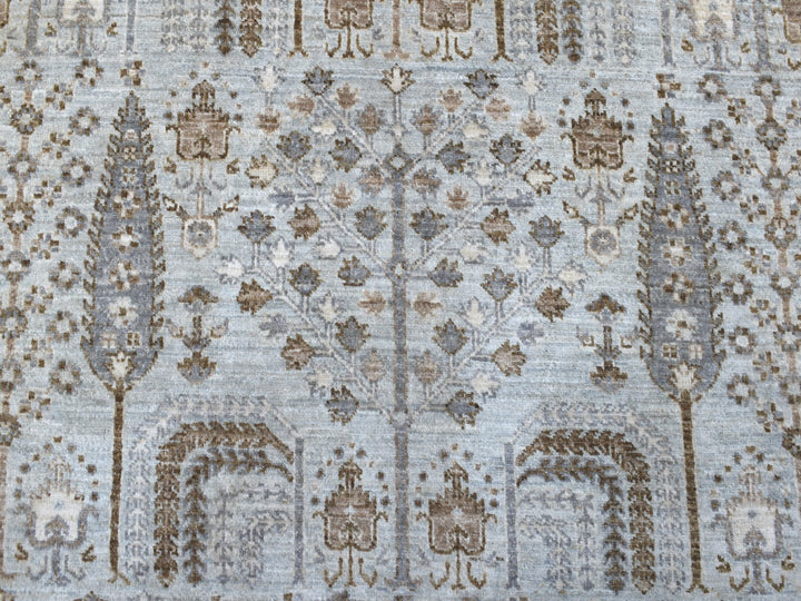 8'0" x 8'3" New Hand Knotted Grey Wool Round Oriental Rug - MOA10267163