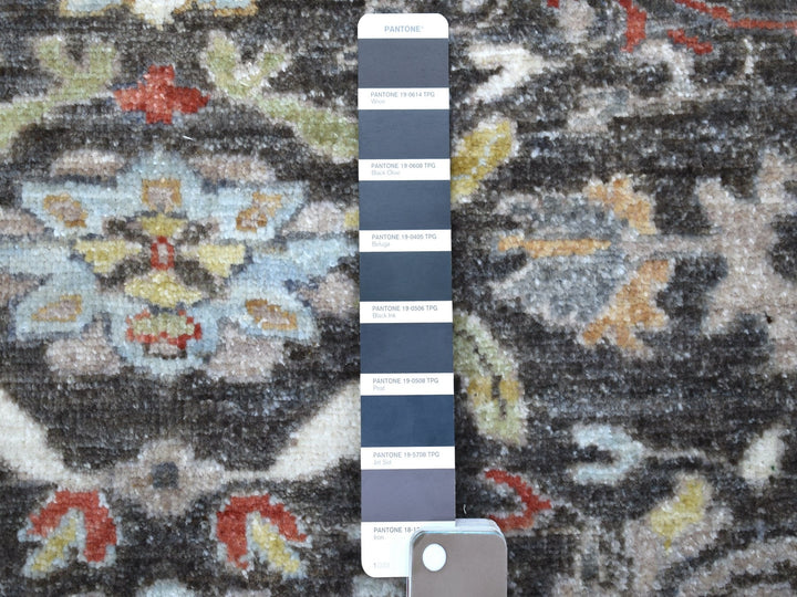9'9" x 9'10" New Hand Knotted Grey Wool Round Oriental Rug - MOA10267183