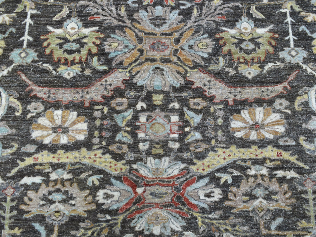 9'9" x 9'10" New Hand Knotted Grey Wool Round Oriental Rug - MOA10267183