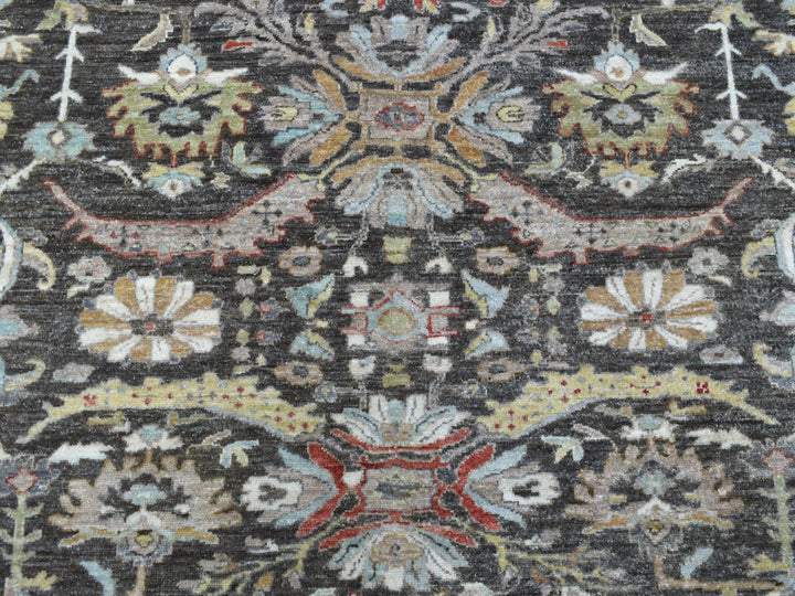 9'9" x 9'10" New Hand Knotted Grey Wool Round Oriental Rug - MOA10267183