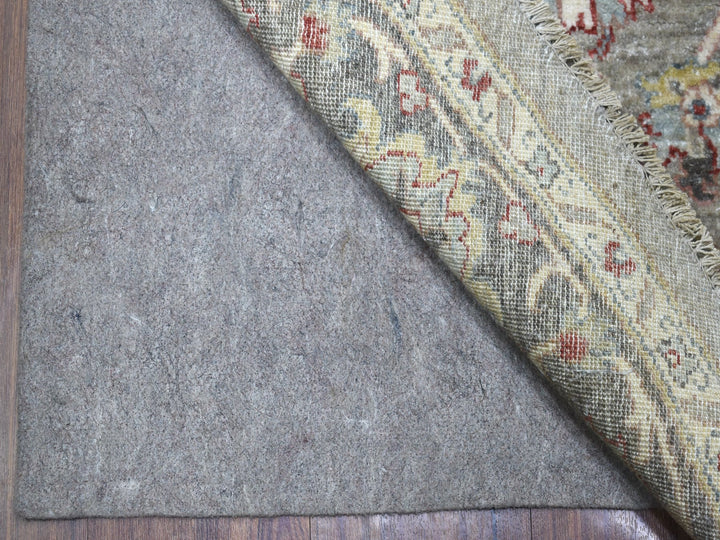 5'8" x 5'9" New Hand Knotted Grey Wool Round Oriental Rug - MOA10267189