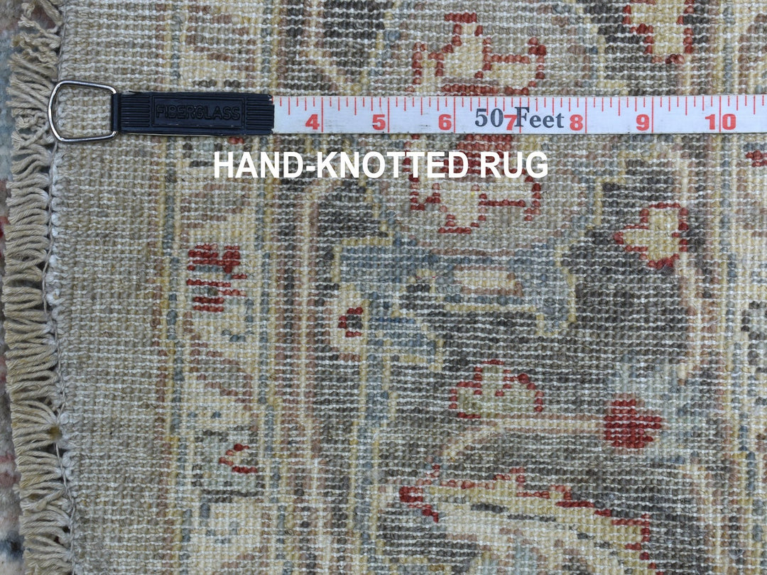 5'8" x 5'9" New Hand Knotted Grey Wool Round Oriental Rug - MOA10267189