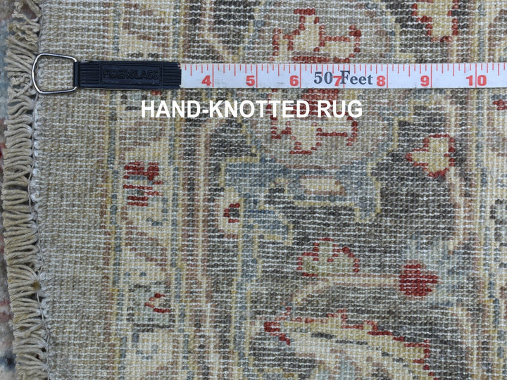 5'8" x 5'9" New Hand Knotted Grey Wool Round Oriental Rug - MOA10267189