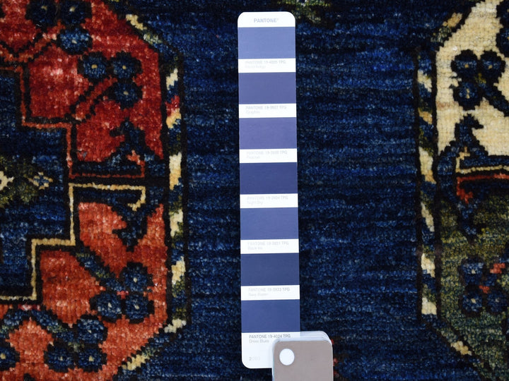 5'0" x 6'10" New Hand Knotted Blue Wool Rectangle Oriental Rug - MOA10267214