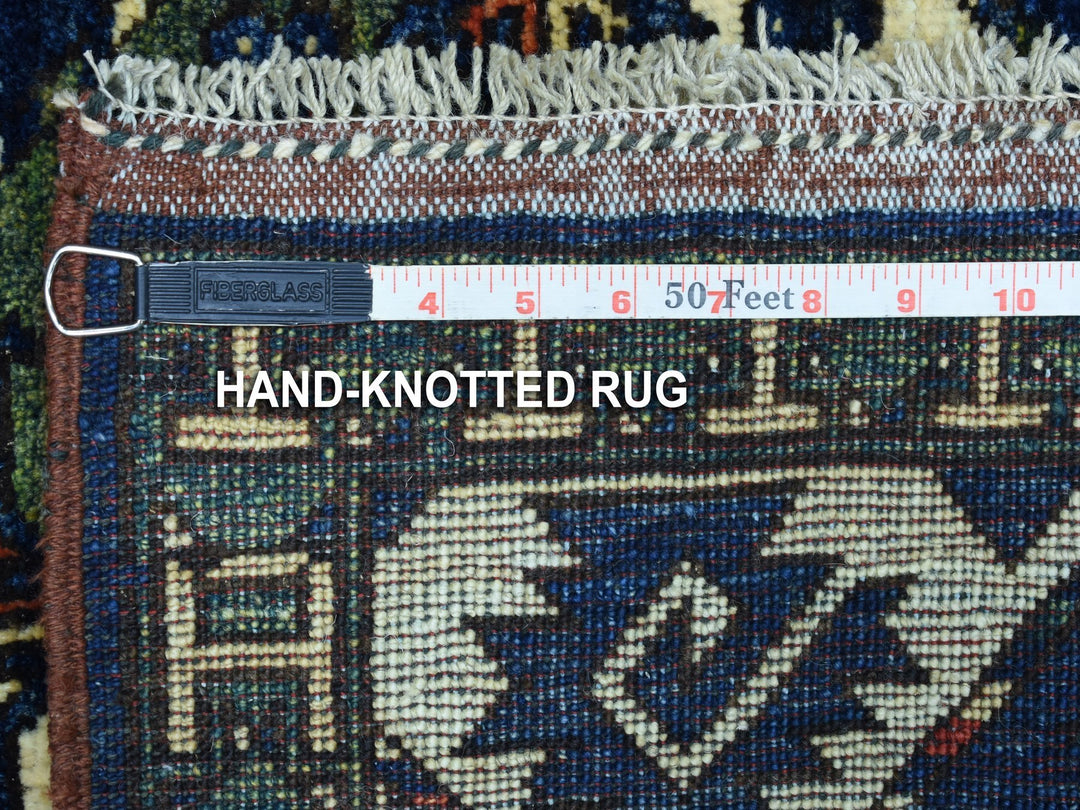 5'0" x 6'10" New Hand Knotted Blue Wool Rectangle Oriental Rug - MOA10267214