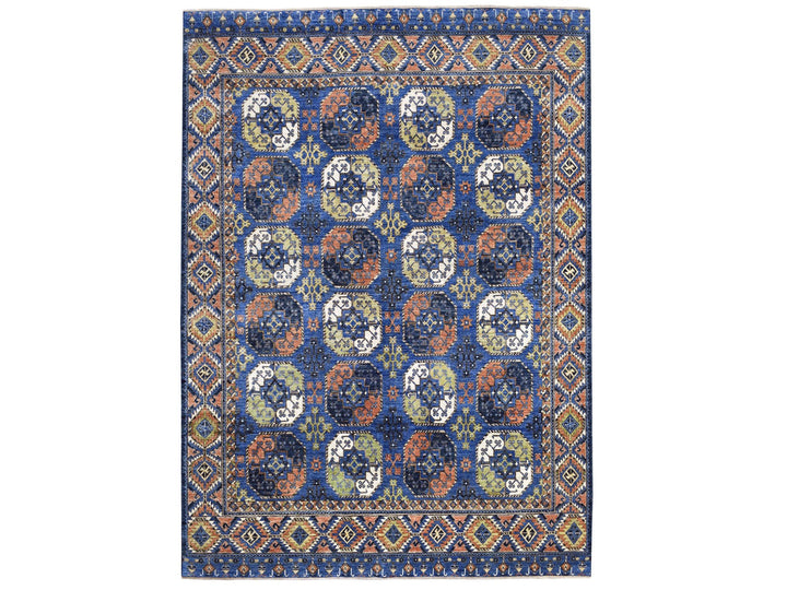 9'5" x 12'0" New Hand Knotted Blue Wool Rectangle Oriental Rug - MOA10267263